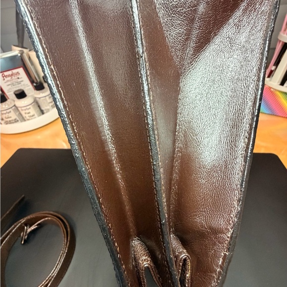 YSL Brown and Black Woven leather purse/clutch. - Picture 9 of 12